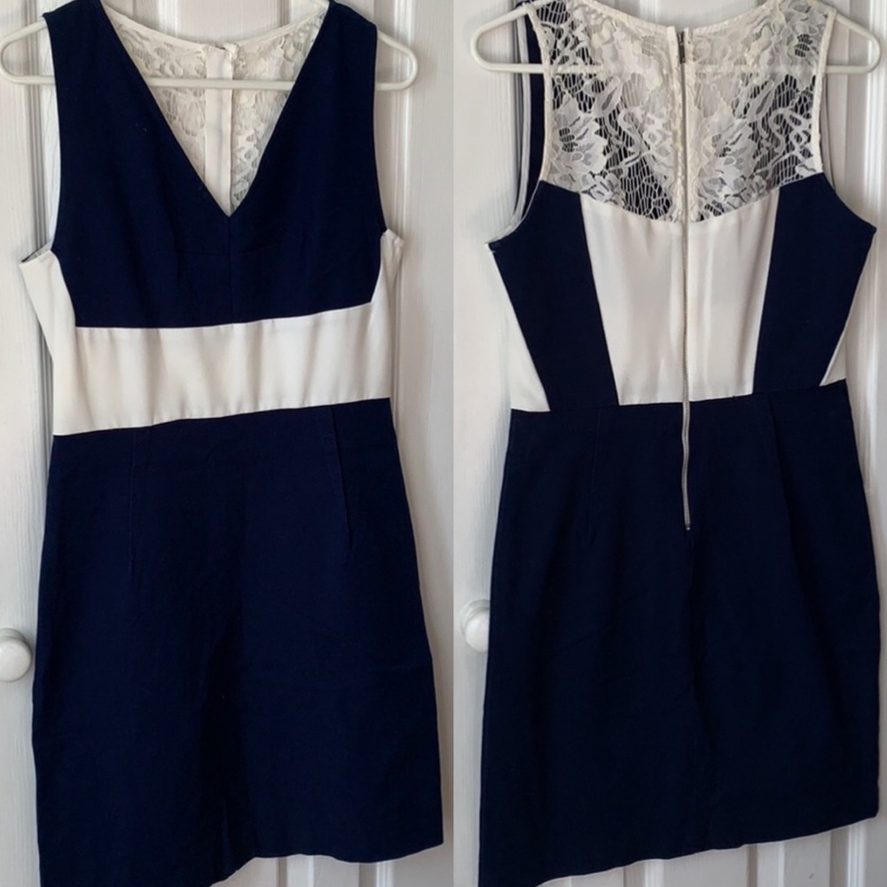 Julia Jordan bodycon blue & white dress size 8